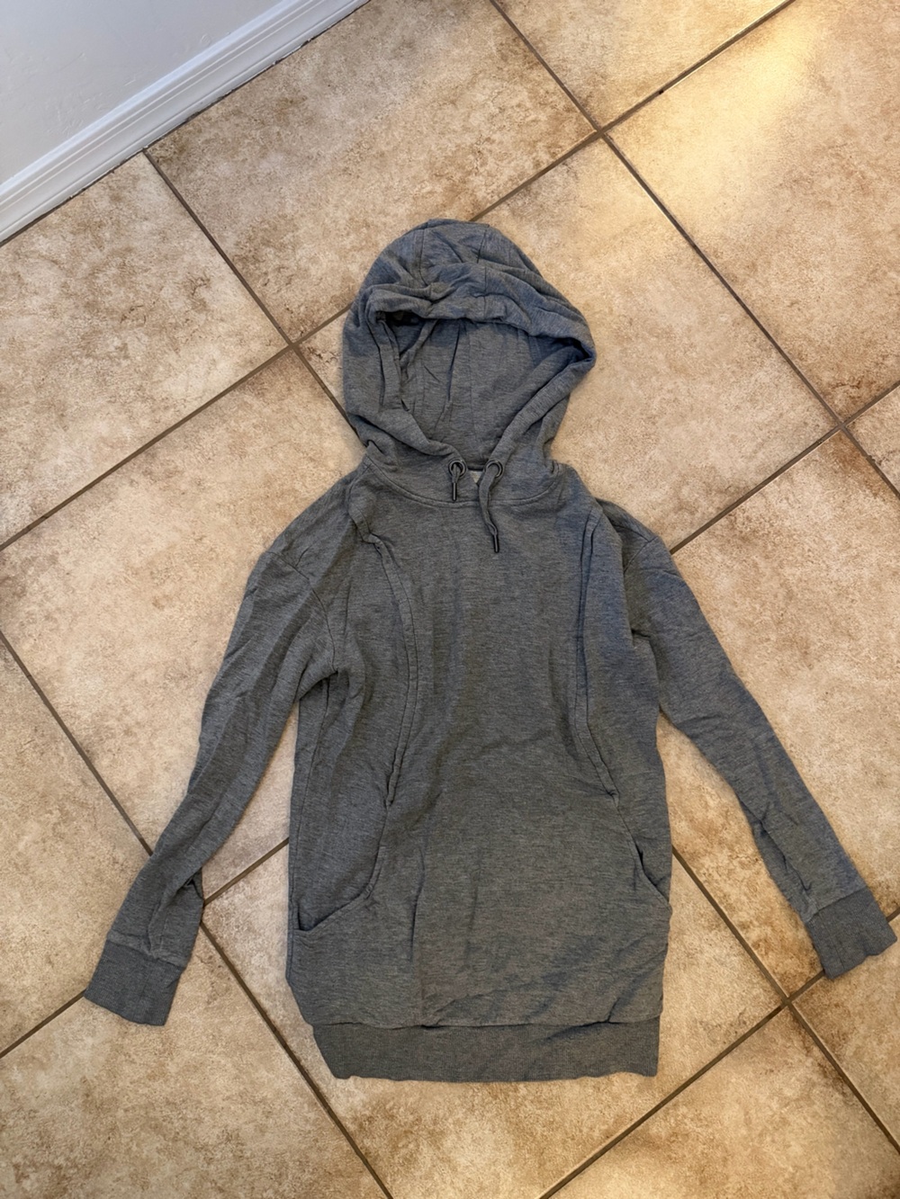 Seraphine Gray Fleece-Lined Maternity and Nursing Hoodie